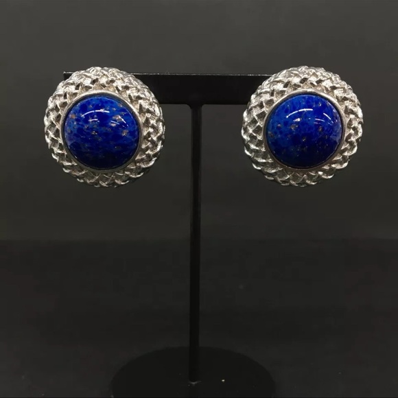 Burberry Jewelry - Burberrys Blue Silver Tone Earrings